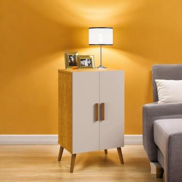 Imagem de Organizador com Prateleiras Ventura em MDF-MDP 50cm Naturalle e Off White Carmolar Móveis