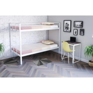 Imagem de Conjunto para Quarto 1 Beliche e 1 Escrivaninha 120x45cm Branco - Comp