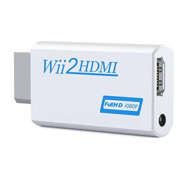 Imagem de Conversor Wii para HDMI, adaptador Wii para HDMI 1080p 720P, adaptador de saída de vídeo e áudio conversor HDMI com conector de áudio de 3,5 mm e saída HDMI suporta todos os modos de exibição do Wii