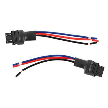 Imagem de Conector de soquete macho, 2 peças 3157 conector macho suporte de lâmpada de carro fio adaptador para luz de seta conector macho