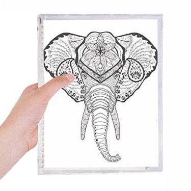 Imagem de Caderno de esboço de desenho de animal de elefante com dentes longos, diário de folhas soltas, recarregável, papelaria