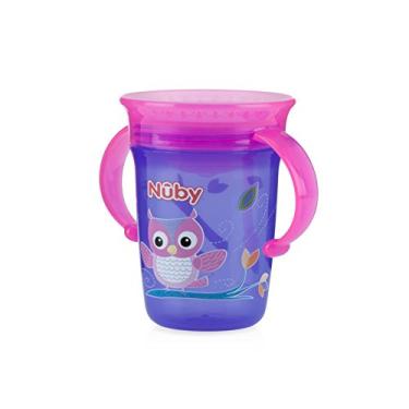 Imagem de Nuby Copo Com Alça Decorado Com Alça 360 Graus 240Ml Lilás