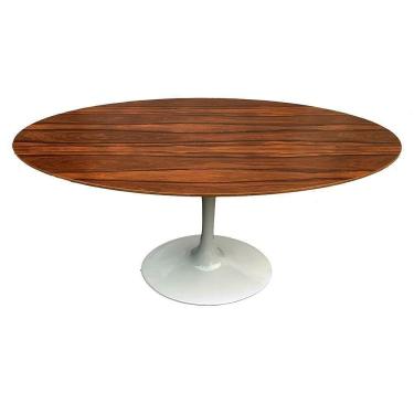 Imagem de Mesa Saarinen Oval Pau Ferro 198x122cm - Base Branca