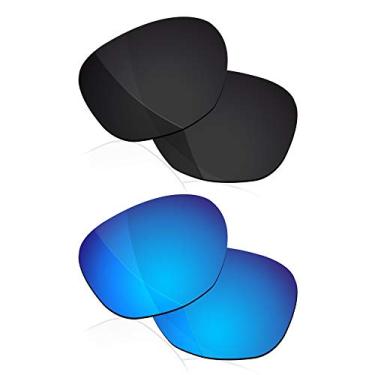 Imagem de RockShell Lentes polarizadas de substituição para óculos de sol Oakley Garage Rock OO9175 - Preto (Jet Black + Ice Blue)