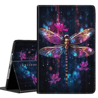 Imagem de Capa para Galaxy Tab S6 Lite 10.4 2022/2020, capa traseira com suporte inteligente despertar/hibernar automática para tablet Samsung Tab S6 Lite de 10,4 polegadas [SM-P610/P613/P615/P619], libélula