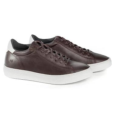 Imagem de Sapatênis Rafarillo Masculino Couro Amarração Aumenta Altura Café 42