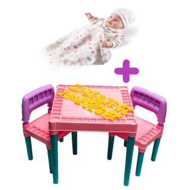 Imagem de Kit Mesa Atividades Menina com Boneca Rose Ring Com Mantinha - Tritec 