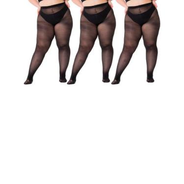 Imagem de Kit com 3 Meias Calças Fio 40 Opaca Trifil 6101 Plus Size, Preto, 1XG