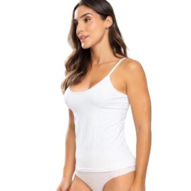 Imagem de Regata Feminina Segunda Pele Alça Fina Conforto Camiseta Não Marca Cas