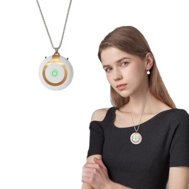 Imagem de ZOCALOK Purificador de ar ionizador recarregável, purificador de ar usável, mini colar purificador de ar para casa, cozinha, purificador de ar portátil de viagem com fibra de carbono para cheiro,