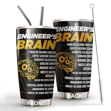 Imagem de MEDROC Presentes de engenharia de copo de engenheiro, presente da semana do engenheiro para homens, mulheres, colega de trabalho, chefe estudante, xícara de café engraçada de aço inoxidável 590 ml,