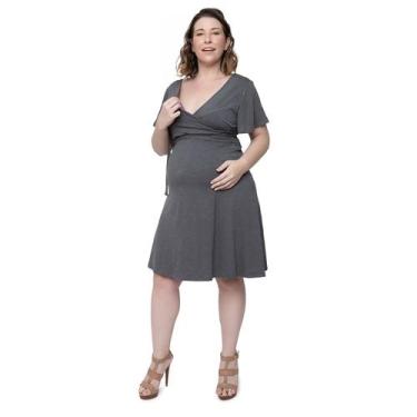 Imagem de Vestido Amamentação Gestante Decote Transpassado em Viscolycra Linda G