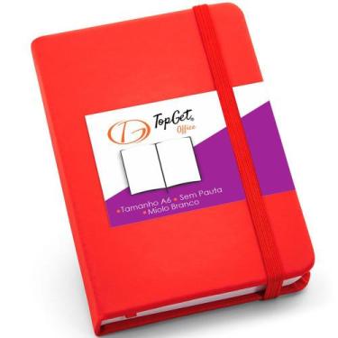 Imagem de Caderneta de Anotações 9x14cm 80 Folhas Sem Pauta - TopGet, Vermelho