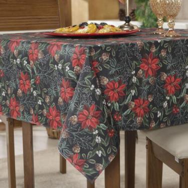Imagem de Toalha De Mesa Natal 4 Lugares Quadrada Estampada Papai Noel - MH Enxo