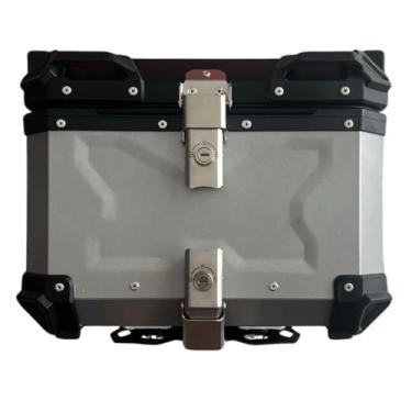 Imagem de Baú Bauleto Prata de Alumínio 45 LItros com Base Universal Bmw Bajaj Honda Yamaha