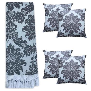 Imagem de Kit Manta Xale Grande Para Sofá E Cama Com 4 Capas de Almofada - MUMUD