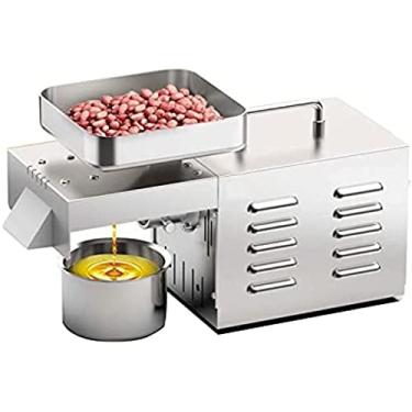 Imagem de 1500 W Máquina De Prensa De Óleo De Cozinha Elétrica Automática Extrator De Prensa De Óleo Prensa De Óleo De Aço Inoxidável, Prensagem A Quente E A Frio, Rendimento De Óleo> 90%, 42,5x31x18cm,Coll