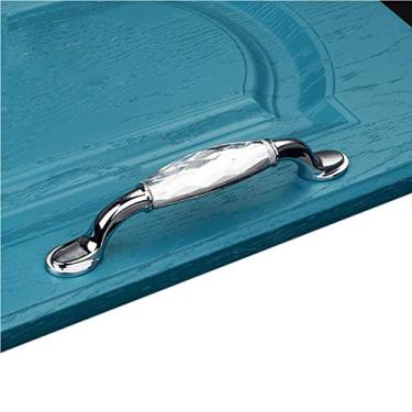 Imagem de Puxadores de gaveta de cristal, puxador de gaveta de armário puxador de gaveta de cristal diamante puxador de porta cômoda armário puxadores de móveis guarda-roupa armário puxador de armário colorWhi