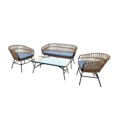 Imagem de Conjunto de Área Externa 1 Sofá, 2 Poltronas e 1 Mesa Ratan Portofino