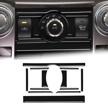 Imagem de BLAKAYA Compatível com painel de interruptor de ar condicionado preto brilhante piano preto acessórios interiores para Toyota 4Runner SUV 2010-2024 (12 peças preta)