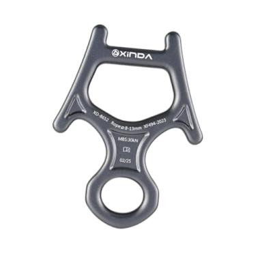 Imagem de Dynwave 30kn 8 figura descender belay dispositivo de belisamento prático equipamento de rapel para montanhismo de expansão de rappel de rappel de corda, Cinza
