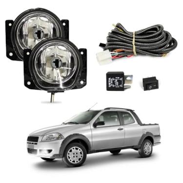 Imagem de Kit Farol de Milha para Strada 2001 a 2020 Completo com Chicote Botão e Relê Auxiliar Neblina