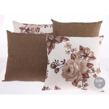 Imagem de Capa de almofada 1 pç floral estampada - MK Enxovais, Marrom
