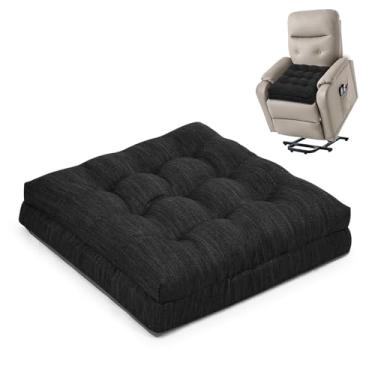 Imagem de Shinnwa Almofada reclinável de espuma viscoelástica para idosos, almofada extra grande de design patenteado, almofada de cadeira de espuma de camada dupla para sofá, poltrona, cadeiras de vime, chão