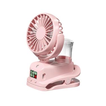 Imagem de IEUDNS Mini ventilador de nebulização com clipe, antiderrapante, moderno, versátil, spray refrescante portátil para mesa, dormitório, escritório, Rosa