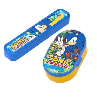 Imagem de Kit Estojo Lapis Porta Escova Dental Escola Viagem + Organizador Sabon