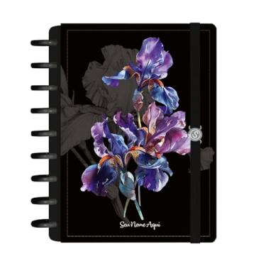 Imagem de Caderno De Disco Inteligente Personalizado Iscool M+ Floriografia Íris Preto