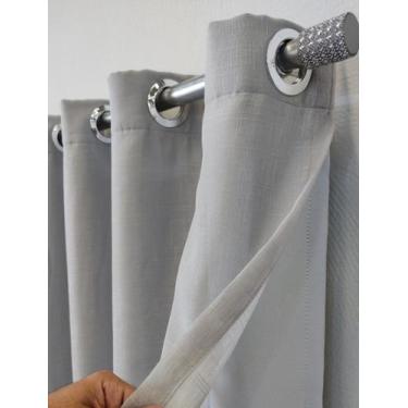 Imagem de Cortina Voil Gase Linho Com Forro Blackout P/ Janela Porta4,00x2,60 - 