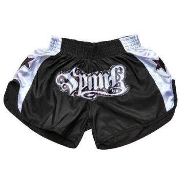 Imagem de Short MuayThai Calção Spank Preto c/Prata, G