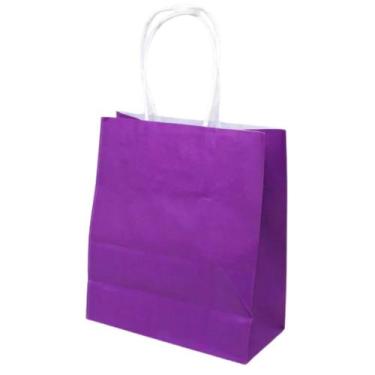 Imagem de Sacola Papel Kraft Roxo Tamanho 18cm X 09cm X 22cm 10 Un - LELU SACOLA