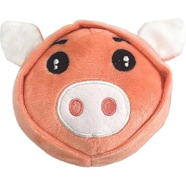 Imagem de Brinquedo De Pelúcia Pets Mordedor Interativo P/cães E Gatos Cor Rosa Desenho Porco