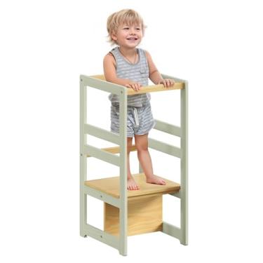 Imagem de Torre Aprendizagem Montessori 4 em 1 em Madeira Maciça