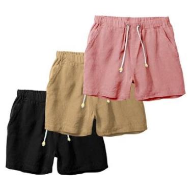 Imagem de Kit 3 Shorts Linho Premium Bermuda Masculina Moda Praia Luxo-Masculino