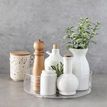 Imagem de Organizador Giratório Redondo Transparente 18x18x4 cm – Paramount Plásticos, Ideal para Despensa, Geladeira, Armário