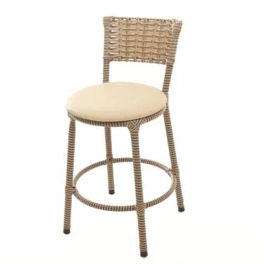 Imagem de Banqueta Baixa Encapada Junco CAPPUCCINO Bar Bistro Americana Cozinha 