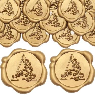 Imagem de Adesivo SWANGSA Wax Seal Stickers 50 unidades douradas a 3 cm