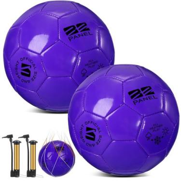 Imagem de Bolas de futebol Shappy, 2 peças, tamanho 5, roxo escuro com bomba