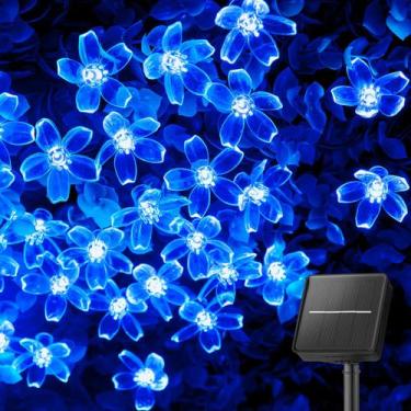 Imagem de Luzes solares de corda Brightown 60 LED Cherry Blossom Blue