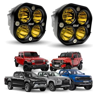 Imagem de Par Super Farol Milha Spot Led Cree 40w + 40w Amarelo