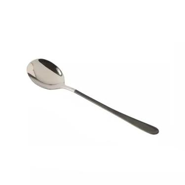 Imagem de GRFIT Colheres de sopa Colher de aço inoxidável 304 Colher de arroz de mistura doméstica de boa aparência colher de cabo longo colher de sopa colheres de mesa (cor: Preto)