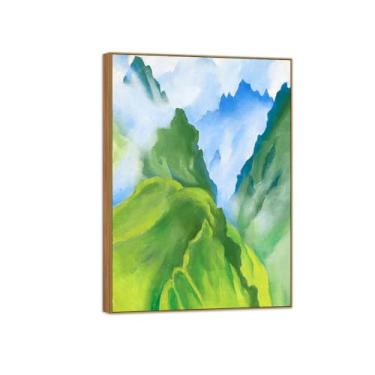 Imagem de Georgia O'Keeffe famosa arte de parede impressões em tela pronto para pendurar - cascata - quadro de madeira para decoração de sala de estar 80 x 115 cm 31 x 45 pol