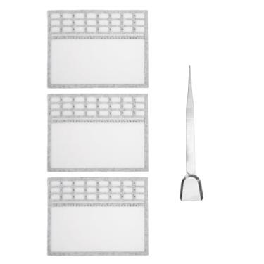 Imagem de Pssopp 3 Pçs Retângulo Miçangas Esteira, Pinças de Aço Inoxidável para Iniciante Adulto Adolescente Diy Pulseiras Brincos Colares (B)