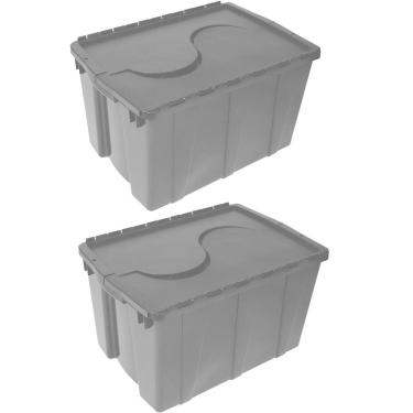 Imagem de Kit 2 Caixa Organizadora Container 56L Com Tampa S Bernardo