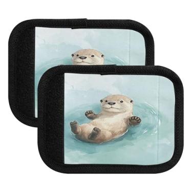 Imagem de Burbuja Linda alça de lontra para bagagem, neoprene confortável, identificador de etiqueta de mala para acessórios de viagem, pacote com 2, Como na imagem, 4.3 x 5.9 in, Pacote com 4