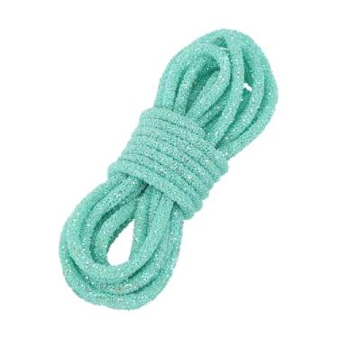 Imagem de PATIKIL Corda de lantejoulas, 5,5 jardas 6 mm lantejoulas cordão tubo de strass para vestidos de casamento, brinco, roupas, sapatos, joias, artesanato, acessório para fazer artesanato, verde claro