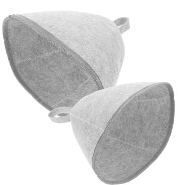 Imagem de Milisten Conjunto de 2 Toucas de Sauna Em Feltro, Touca Ergonômica Espessa para Proteger O Cabelo Do Calor E Do Vapor, Acessórios Universais para Banho de Vapor para Homens E Mulheres, Uso Em